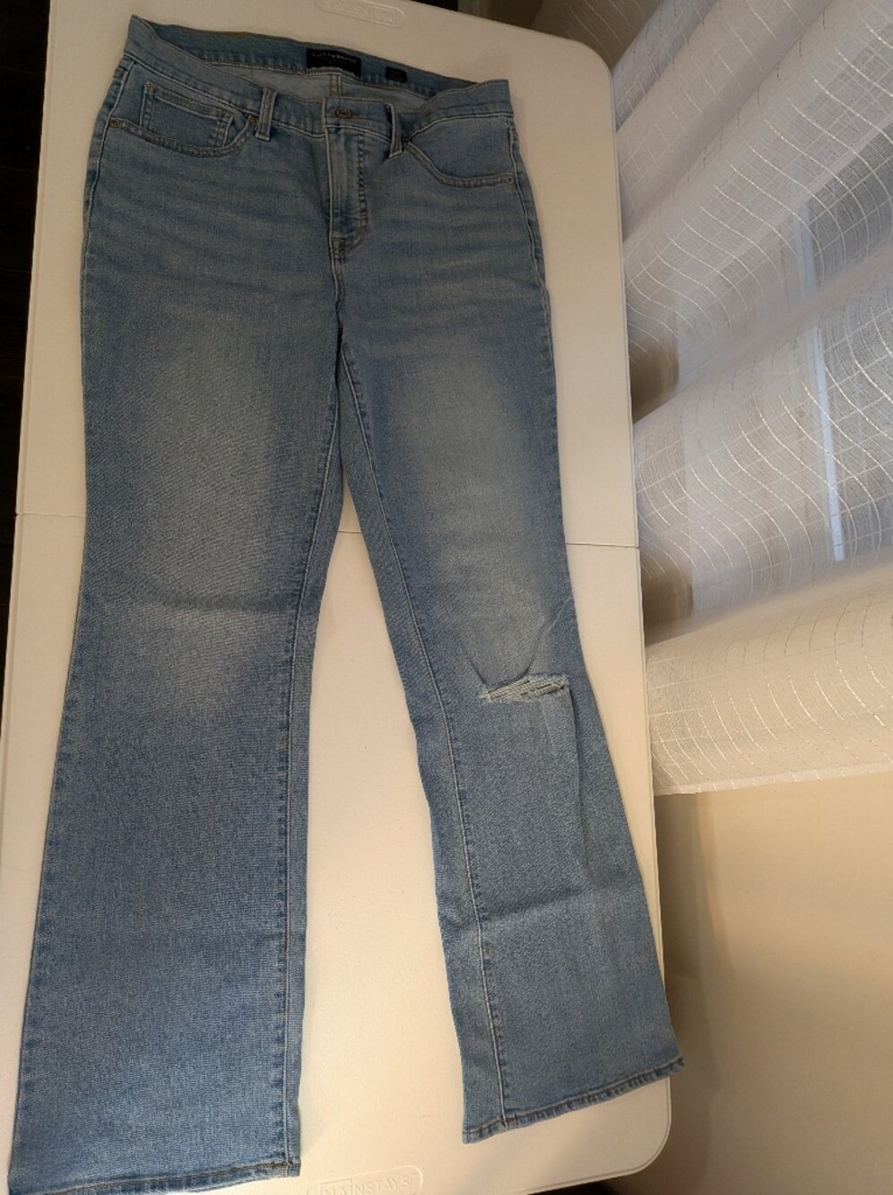 Lucky Brand Light Blue Bootcut Jeans with Knee Distress